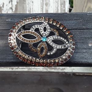 Rhinestone belt buckle